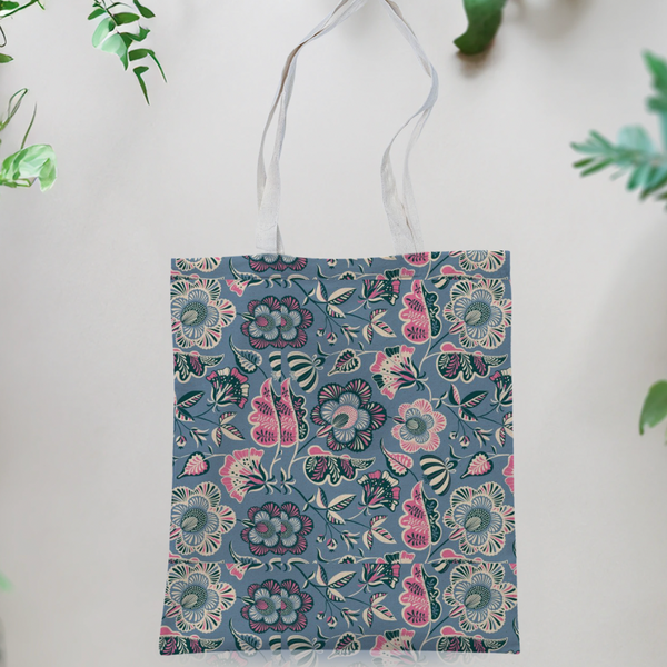 Anbo | Amsterdam RAYON (145cm wide) 'Stylised Floral Elements' ANBO1000 LIGHT BLUE: by the METRE