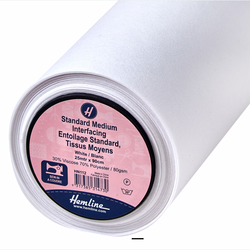 INTERFACING CLEARANCE: Hemline HN112 Standard Medium Sew-In: WHITE: PRECUT 1 METRE