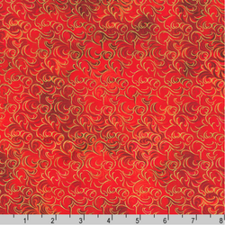 Robert Kaufman Fabrics | Mixed Metallics 'Swirls' SRKDM-23067-93 SCARLET: by the 1/2m