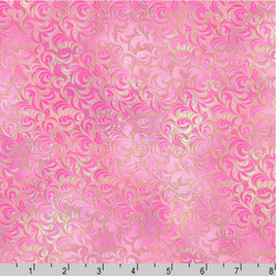 Robert Kaufman Fabrics | Mixed Metallics 'Swirls' SRKDM-23067-122 CAMELLIA: by the 1/2m
