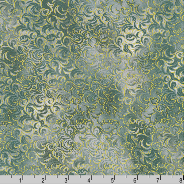 Robert Kaufman Fabrics | Mixed Metallics 'Swirls' SRKDM-23067-183 PEWTER: by the 1/2m