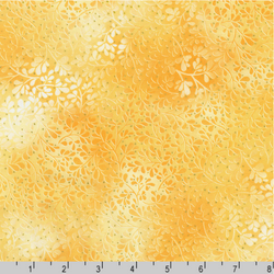 Robert Kaufman Fabrics | Mixed Metallics 'Foliage' SRKDM-23068-128 DAFFODIL: by the 1/2m