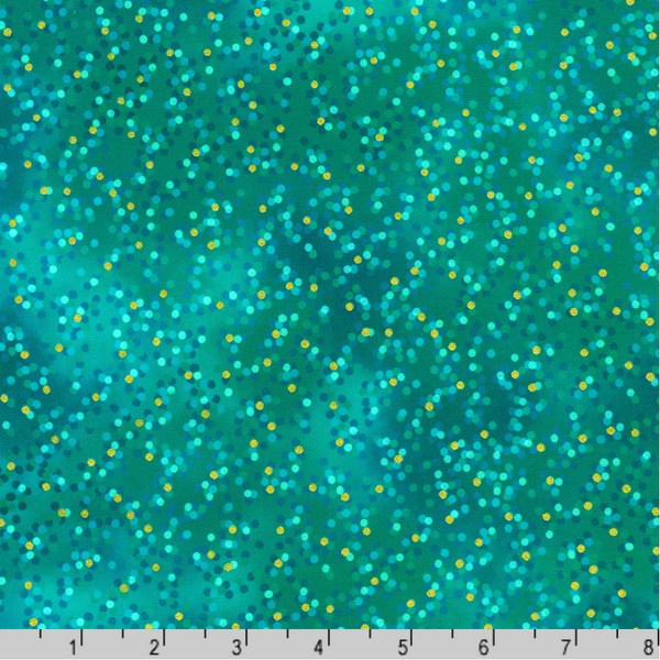 Robert Kaufman Fabrics | Mixed Metallics 'Dotty' SRKDM-23069-213 TEAL: by the 1/2m