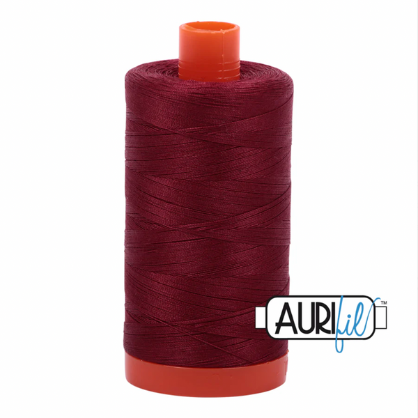 THREAD: Aurifil 50/2 50wt Cotton Thread: Large 1300m Spool: 2460 Dark Carmine Red