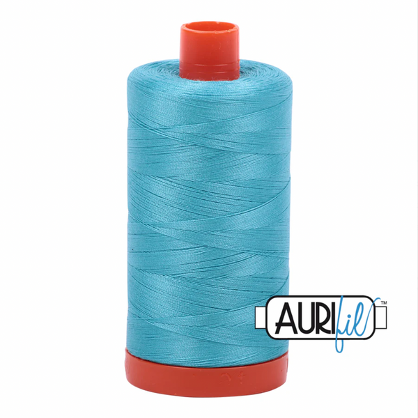 THREAD: Aurifil 50/2 50wt Cotton Thread: Large 1300m Spool: 5005 Bright Turquoise