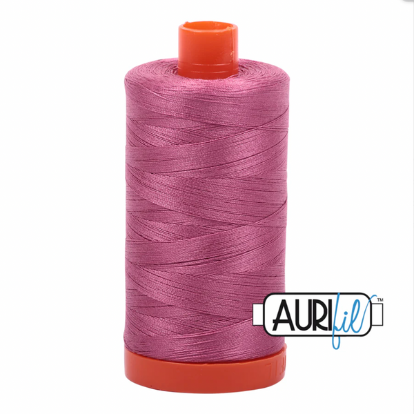 THREAD: Aurifil 50/2 50wt Cotton Thread: Large 1300m Spool: 2452 Dusty Rose