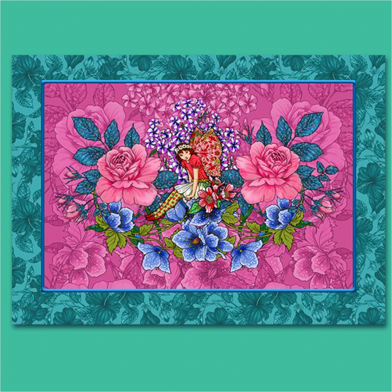 Odile Bailloeul: Carte Velours 'Fées de l'aube' (Velvet Card 'Dawn Fairies'): Approx 26cm x 36cm / 10¼" x 14¼" Panel