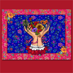Odile Bailloeul: Carte Velours 'Offrande' (Velvet Card 'Offering'): Approx 26cm x 36cm / 10¼" x 14¼" Panel