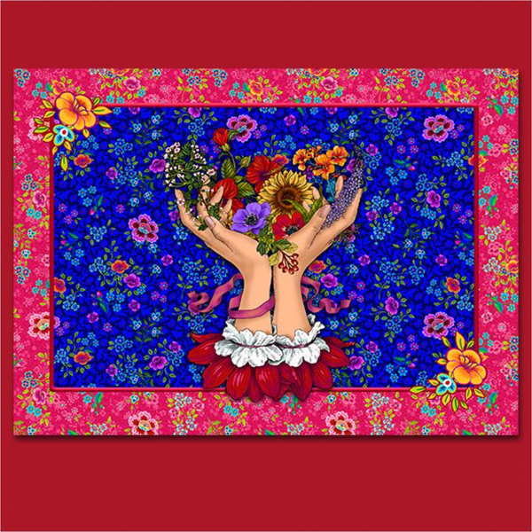Odile Bailloeul: Carte Velours 'Offrande' (Velvet Card 'Offering'): Approx 26cm x 36cm / 10¼" x 14¼" Panel