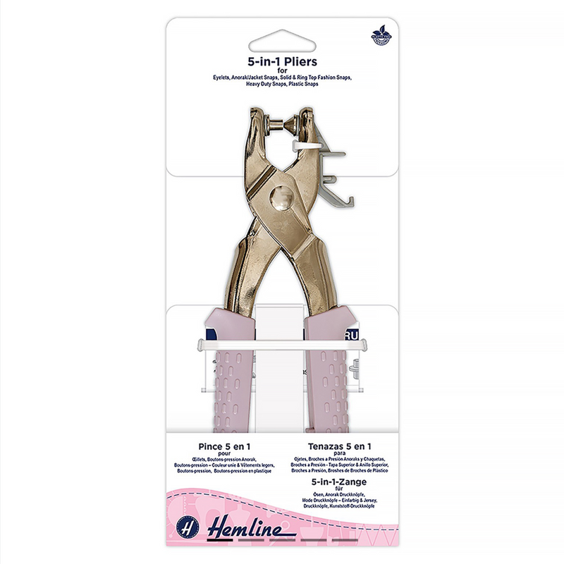 HEMLINE: 5-in-1 Pliers Set H4422 (for Heavy Duty Snaps, Eyelets, Plastic Snaps, Solid & Ring Top Fashion Snaps, Anorak/Jacket Snaps)