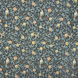 Chatham Glyn | Crafty Outdoor Digital Water-Repellent 'Birds Pomegranate' COD049 Anthracite: by the 1/2m