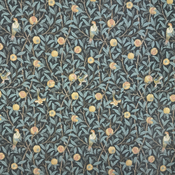 Chatham Glyn | Crafty Outdoor Digital Water-Repellent 'Birds Pomegranate' COD049 Anthracite: by the 1/2m