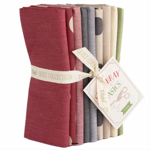 Tilda | Chambray Basics: Bundle of Nine 50 x 55cm Fat Quarters: TD300221 WINTER HUES