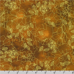 Robert Kaufman Fabrics | Warm Welcome 'Leaf Sketch' AWHDM-22967-179 RUST: by the 1/2m