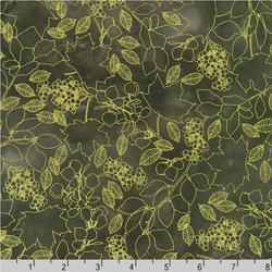 Robert Kaufman Fabrics | Warm Welcome 'Leaf Sketch' AWHDM-22967-305 GRAPHITE: by the 1/2m