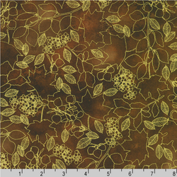 Robert Kaufman Fabrics | Warm Welcome 'Leaf Sketch' AWHDM-22967-323 WALNUT: by the 1/2m