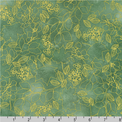 Robert Kaufman Fabrics | Warm Welcome 'Leaf Sketch' AWHDM-22967-385 EUCALYPTUS: by the 1/2m