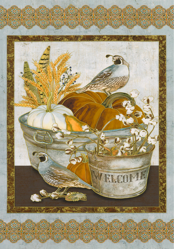 Robert Kaufman Fabrics | Warm Welcome 'Panel' AWHDM-22960-14 NATURAL: Approx 60cm