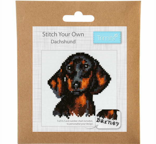 TRIMITS: Counted Cross Stitch Kit: Mini Size: Dachshund