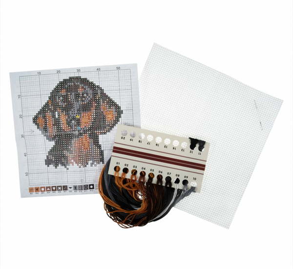 TRIMITS: Counted Cross Stitch Kit: Mini Size: Dachshund