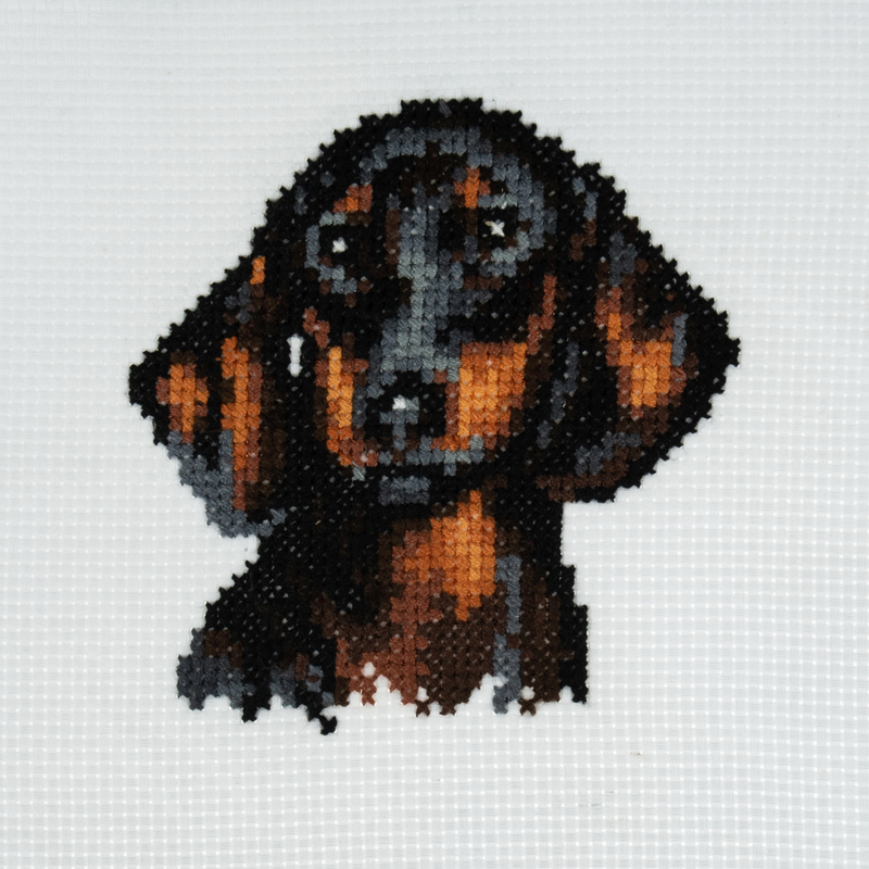 TRIMITS: Counted Cross Stitch Kit: Mini Size: Dachshund