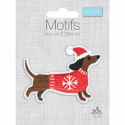 TRIMITS: Iron On & Sew On Motif: Christmas Dachshund