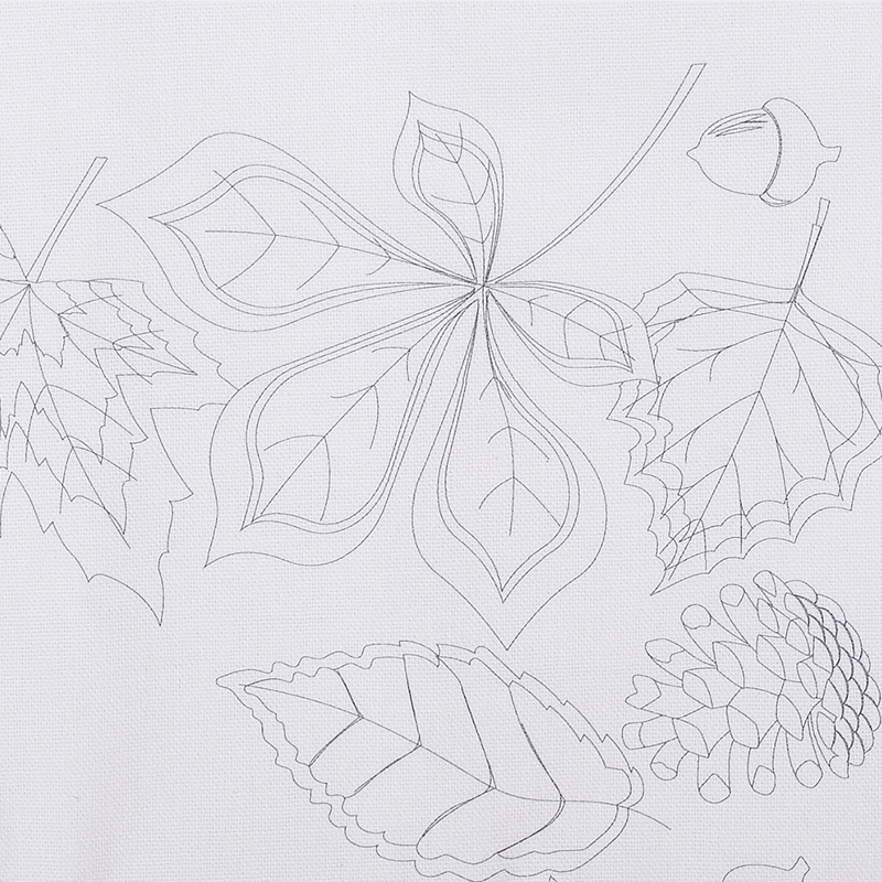 TRIMITS: Pre-Printed Embroidery Tablecloth Kit: Autumn Leaves