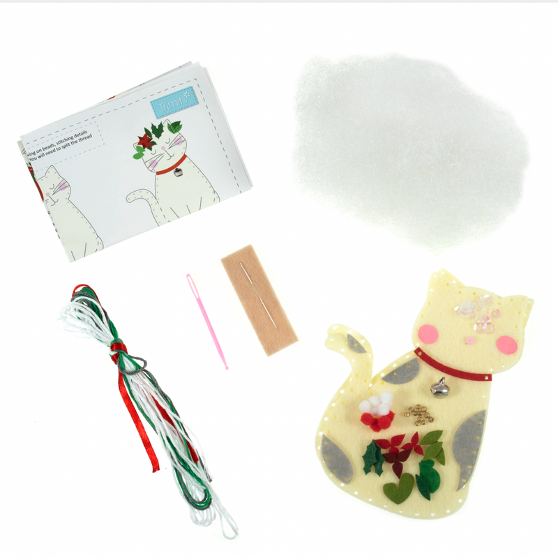 Trimits: 'Make Your Own' Felt Decoration Kit: Christmas Cat