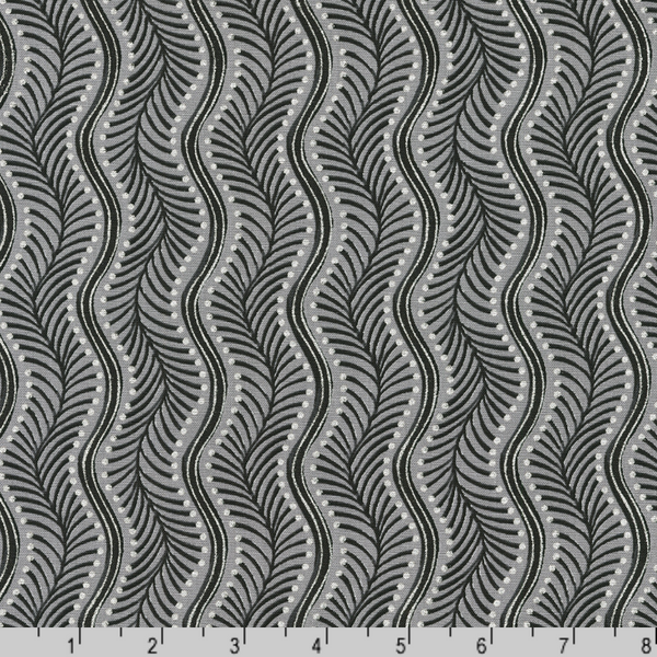 Robert Kaufman Fabrics | Holiday Flourish Peppermint Twist 'Wavy Stripe' SRKM-22950-183 PEWTER: by the 1/2m