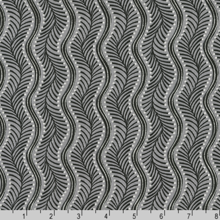 Robert Kaufman Fabrics | Holiday Flourish Peppermint Twist 'Wavy Stripe' SRKM-22950-183 PEWTER: by the 1/2m