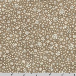 Robert Kaufman Fabrics | Holiday Flourish Peppermint Twist 'Snowflakes' SRKM-22953-160 TAUPE: by the 1/2m
