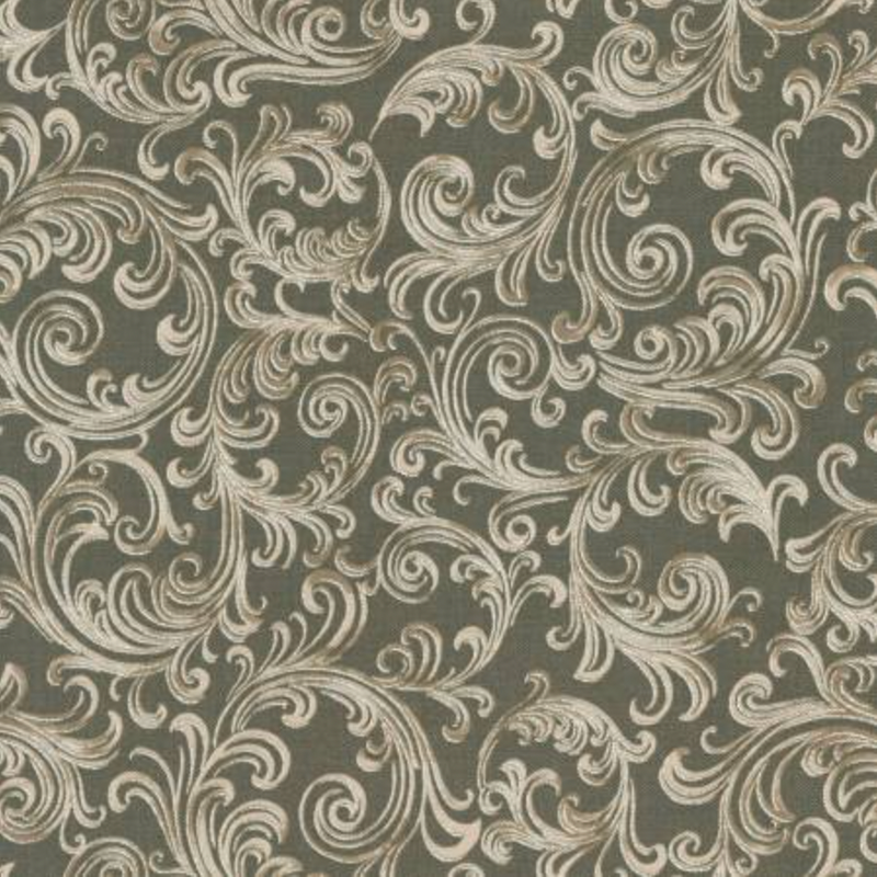 Robert Kaufman Fabrics | Holiday Flourish Peppermint Twist 'Scroll' SRKM-22949-442 SUEDE: by the 1/2m