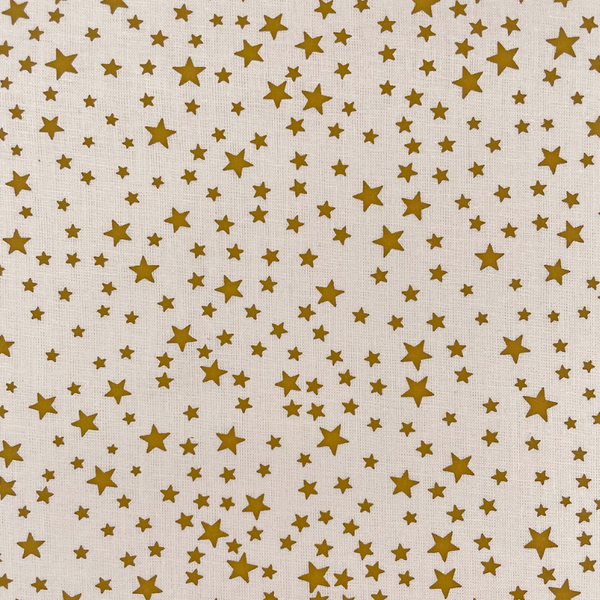 BOLT END: Crafty by Chatham Glyn | Christmas Lifestyle Cotton: 140cm wide: LF097 'Stars' Cream: Approx 0.97m