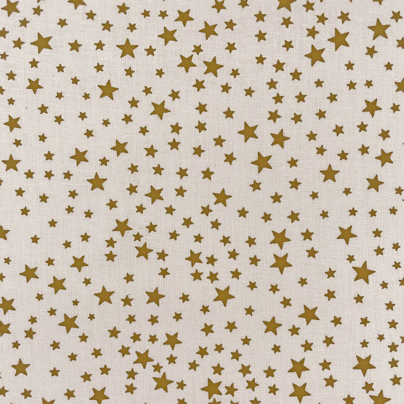 BOLT END: Crafty by Chatham Glyn | Christmas Lifestyle Cotton: 140cm wide: LF097 'Stars' Cream: Approx 0.97m
