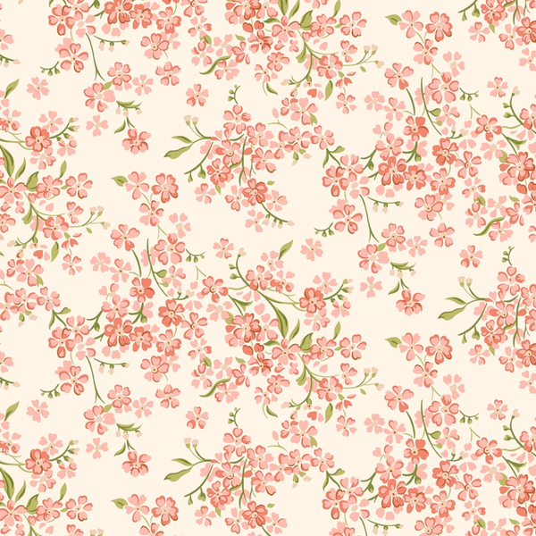 Liberty | Floral Nostalgia 'Forget-Me-Not Trail' Coral 451B: by the 1/2m
