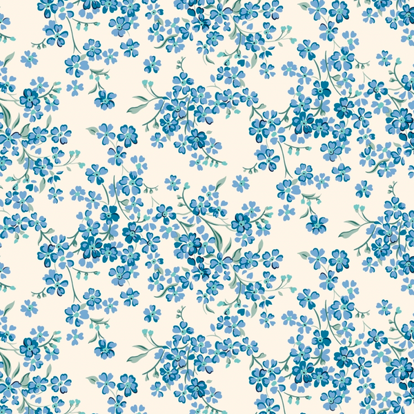 Liberty | Floral Nostalgia 'Forget-Me-Not Trail' Blue 451C: by the 1/2m