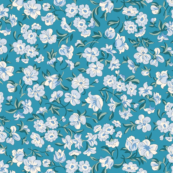 Liberty | Floral Nostalgia 'Eleanor Grace' Blue 452C: by the 1/2m