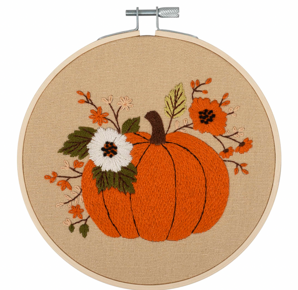 Trimits: Embroidery Kit with Hoop: Pumpkin