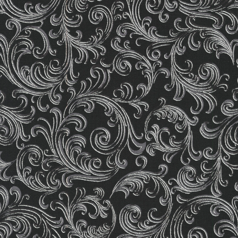 Robert Kaufman Fabrics | Holiday Flourish Peppermint Twist 'Scroll' SRKM-22949-304 SHADOW: by the 1/2m