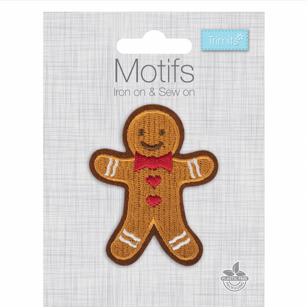 TRIMITS: Iron On & Sew On Motif: Christmas Gingerbread Man