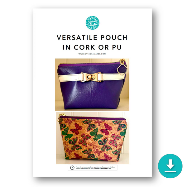 INSTRUCTIONS: Versatile Pouch in Cork or PU: DIGITAL DOWNLOAD