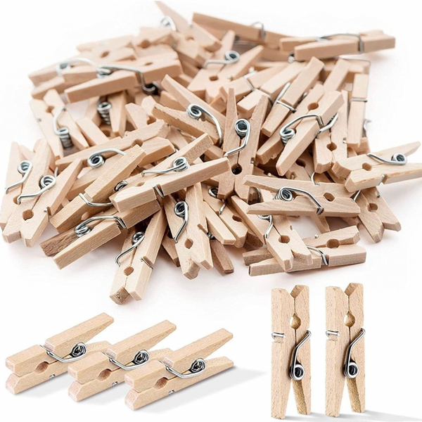 ACCESSORY: Pack of 100 Mini Wooden Pegs, perfect for for Scrappy Leaves Autumn Bunting