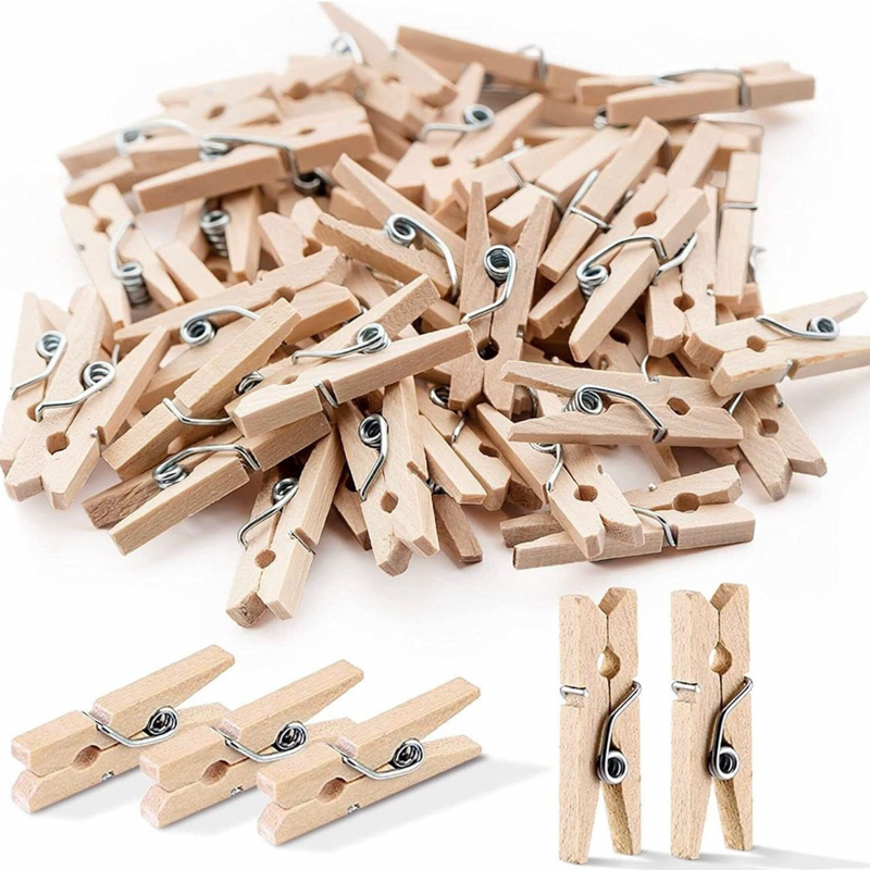 ACCESSORY: Pack of 100 Mini Wooden Pegs, perfect for for Scrappy Leaves Autumn Bunting