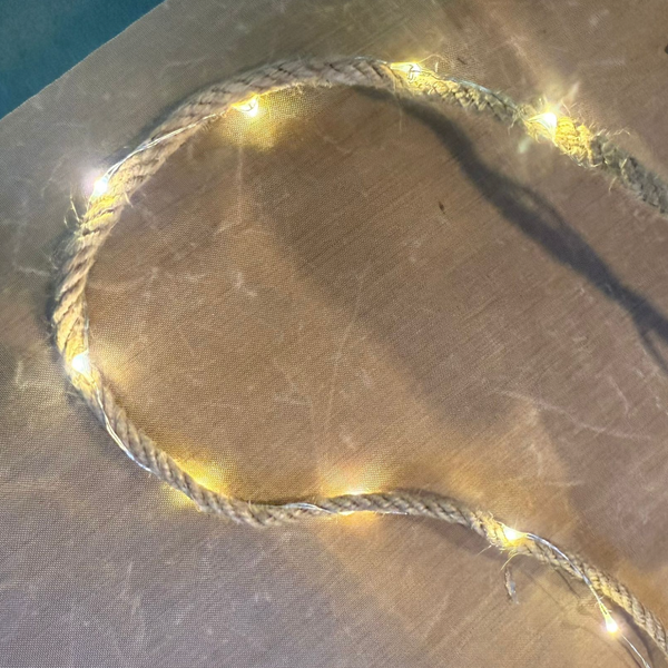 ACCESSORY DUO for Scrappy Leaves Autumn Bunting: 3m Twine + 3m Battery Operated LED Fairy Lights
