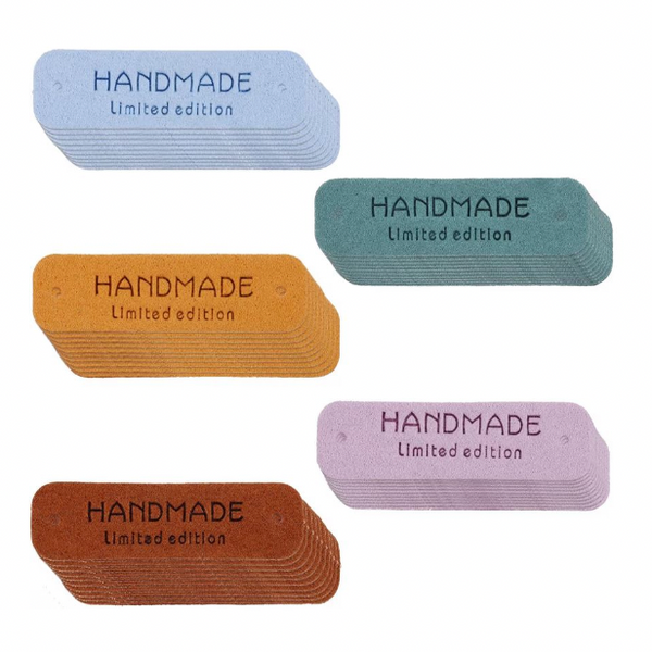 ACCESSORY: "Handmade LIMITED EDITION" Tags: Set of 5: PASTEL Pink, Ochre, Blue, Teal and Tan