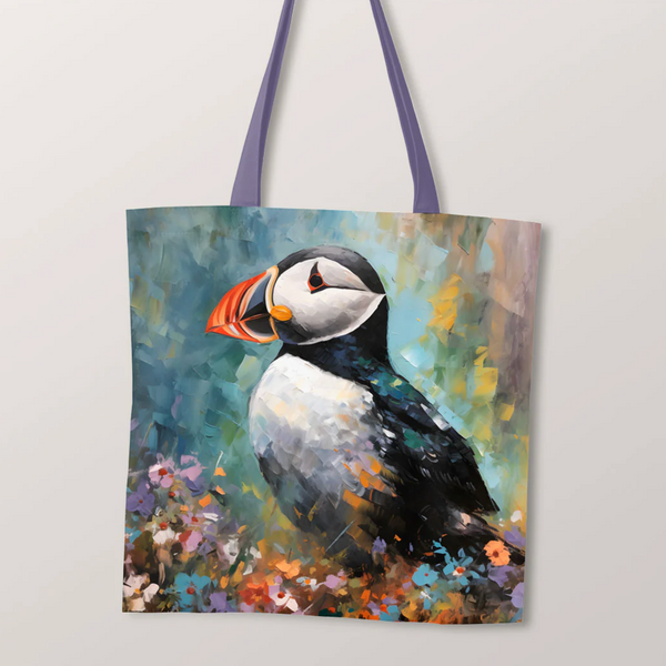 PRECUT PANEL: Waterproof Canvas TOTE BAG Panel: Approx 40cm x 45cm: Puffin