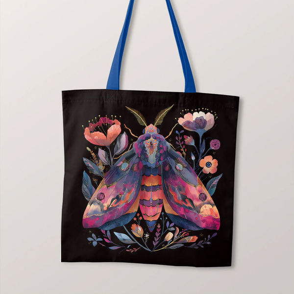 PRECUT PANEL: Waterproof Canvas TOTE BAG Panel: Approx 40cm x 45cm: Magical Moth