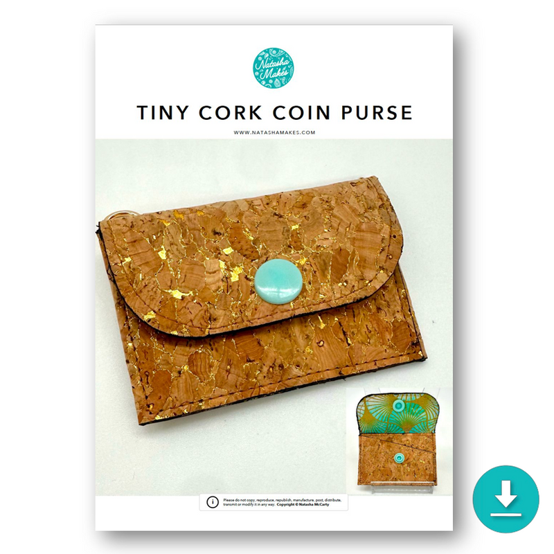 INSTRUCTIONS: Tiny Cork Coin Purse: DIGITAL DOWNLOAD