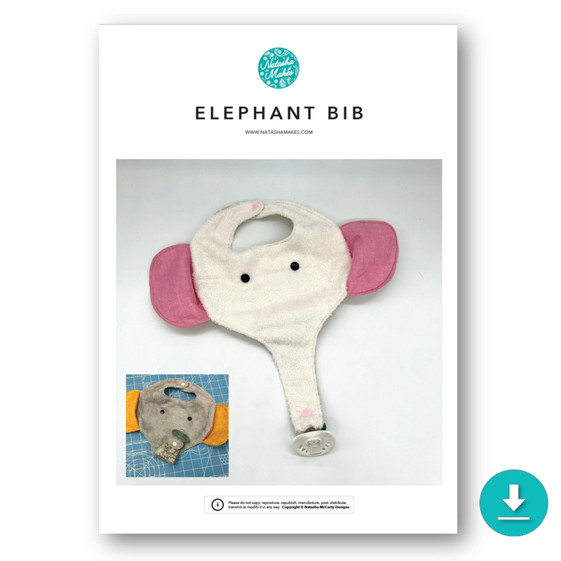 INSTRUCTIONS: Elephant Bib: DIGITAL DOWNLOAD