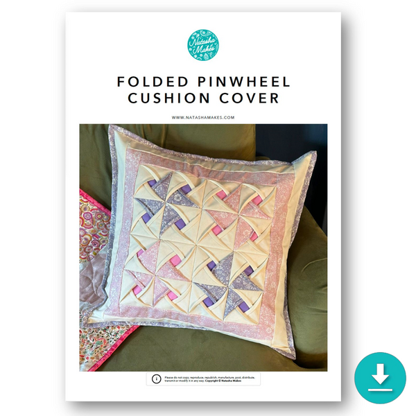 INSTRUCTIONS: Folded Pinwheel Cushion Cover: DIGITAL DOWNLOAD